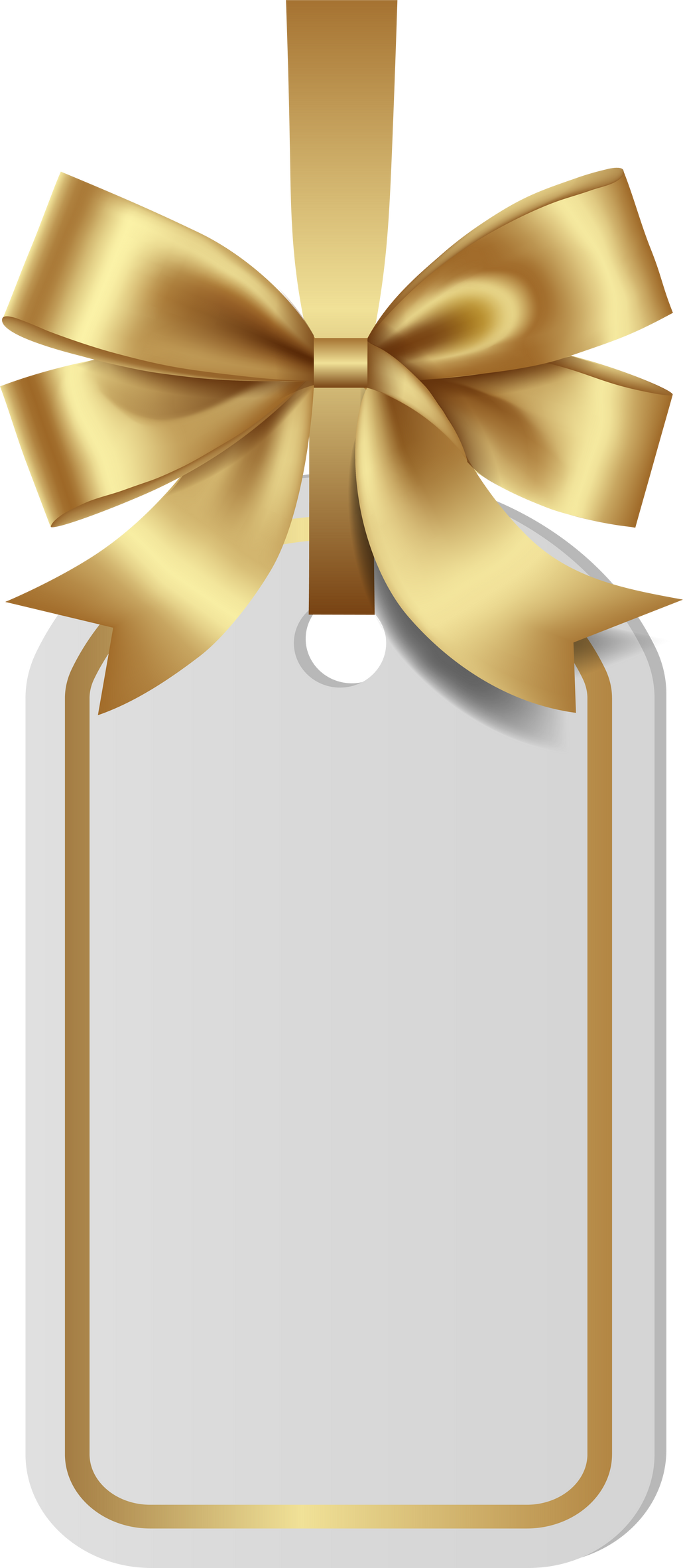 christmas price tag with gold bow and ribbon
