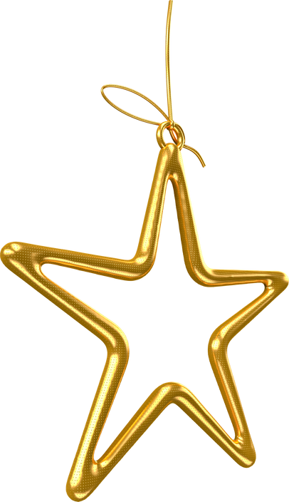 Christmas star in 3d render cartoon